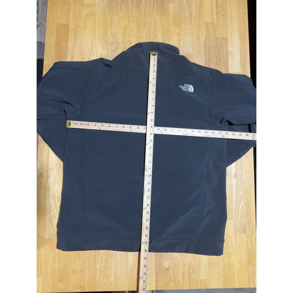 The North Face Apex Soft Shell Jacket Mens L Black Full Zip Windproof Fleece